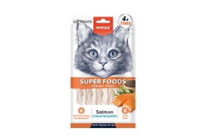 Wanpy – liquid treat with salmon, chia, and seaweed flavor, 5 x 14 g