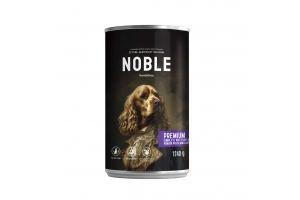 Nobel Premium can – venison, carrots, and pasta, 1240 g.